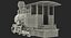 Train Toy Locomotive Rigged 3D Model