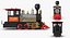 Train Toy Locomotive Rigged 3D Model