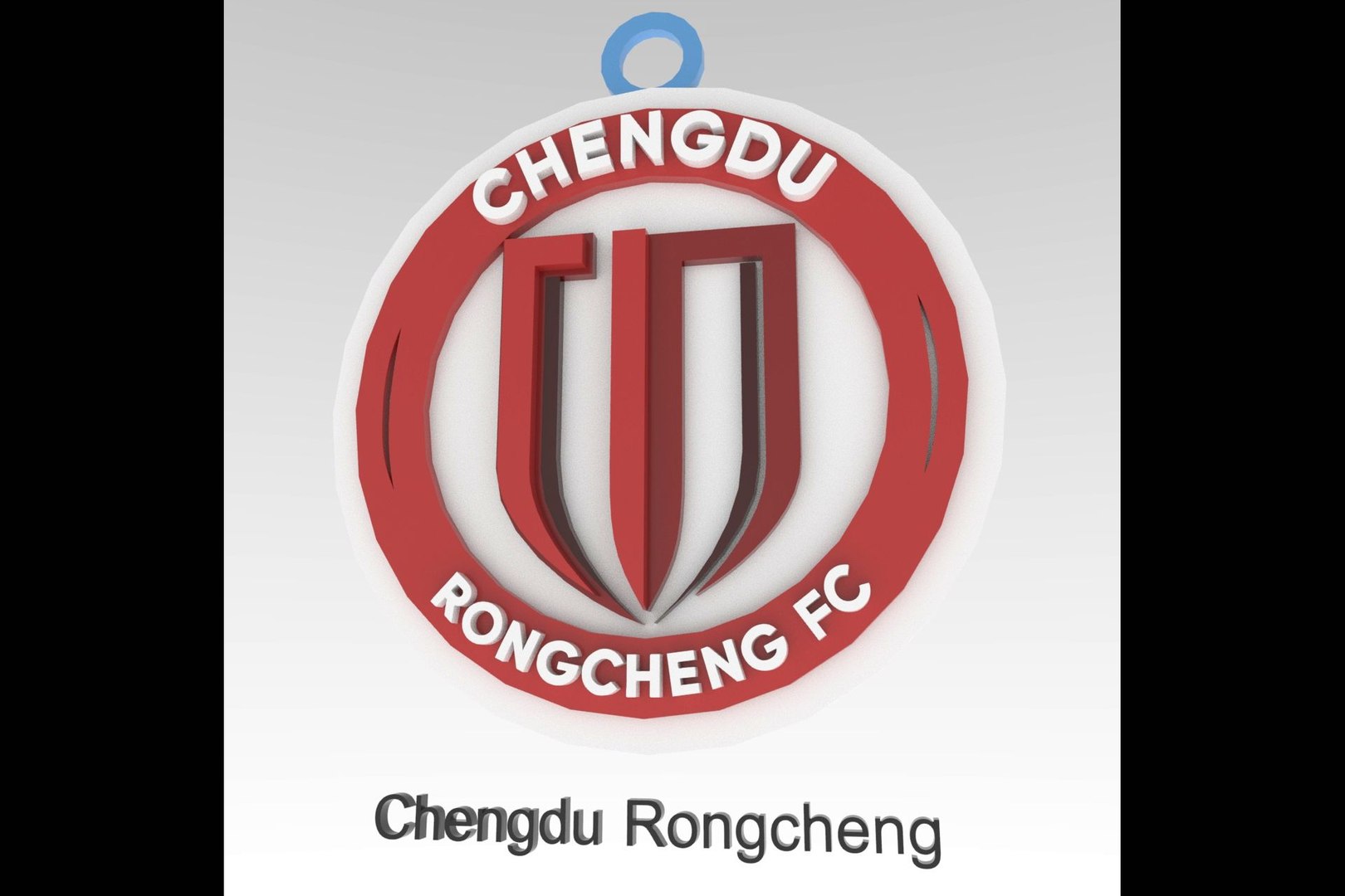 3D Chengdu Rongcheng Logo Shield Printable Keychan And Renderable Model ...