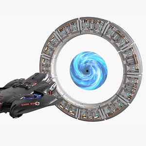 Warp Gate Assault Shuttle Black Animated Rigged