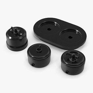 Electrical Retro Switches Ceramic Black