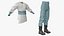 Traditional Asian Clothing White Blue