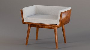 3D Grey Wood Sofa Chair Candleholder 3D Model True Renders UV 4K PBR Textures