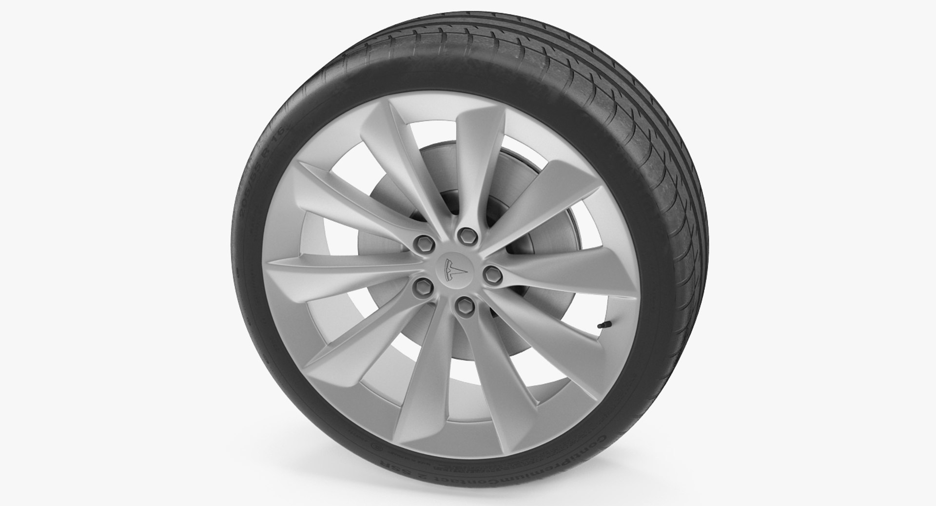 Tesla Silver Turbine Wheel 3D model preview