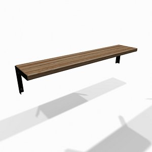 wooden wall storage shelf 3d obj