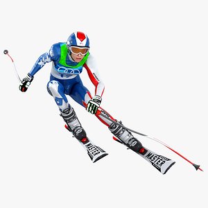 Female Skier Animated HQ Editorial License