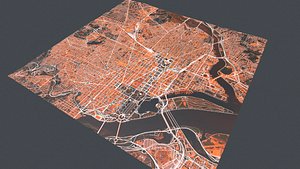 Streets and roads City Washington USA 3D model
