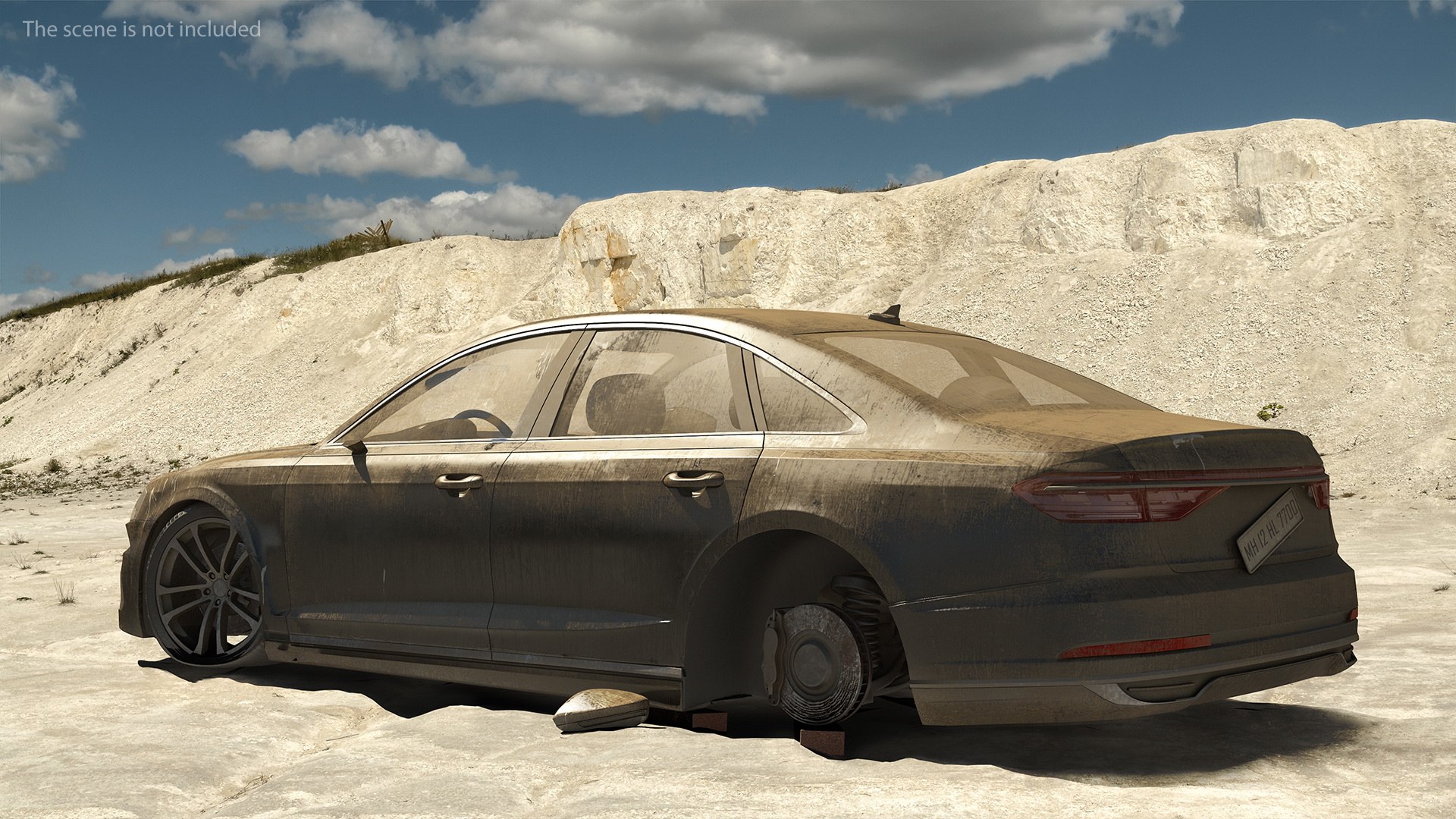 Abandoned Generic Car 3D model preview