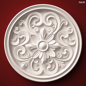 3d decor element rosette stl model