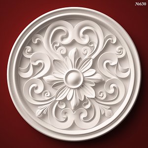 (630) Decor Element Rosette -3d STL model for CNC