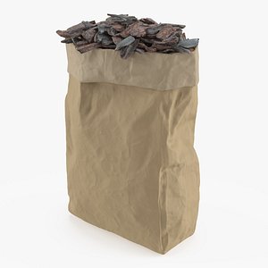 Mulching Bark in Paper Sack Natural Color 3D model