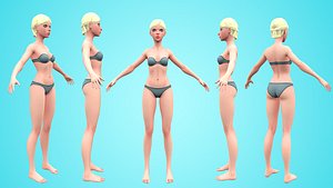 3D model Rosita - Female Base Mesh - Cartoon Character