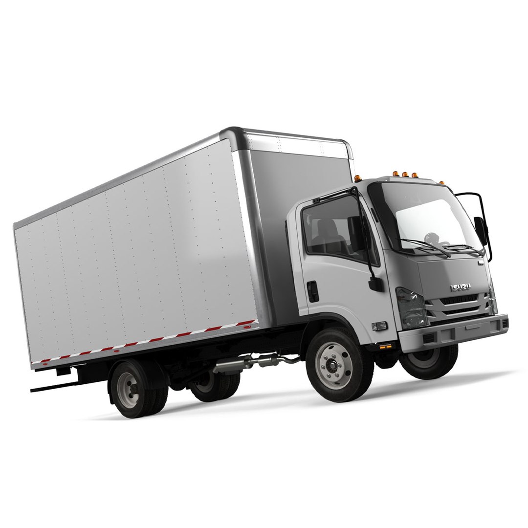 Isuzu NPR Cargo Truck White 3D model preview