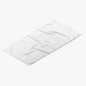 White Bath Towel - flat crumpled beach pool jack-towel
