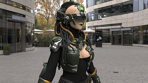 android girl character 3D model