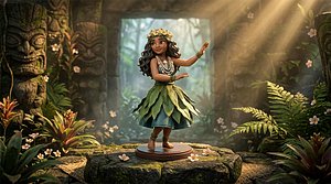 Polynesian Dancer Character 3D Miniature model