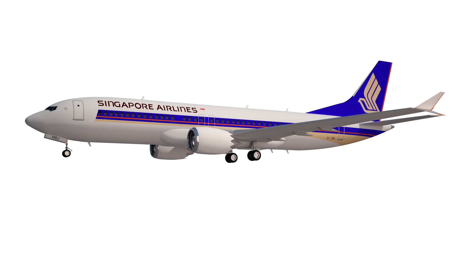 3D Singapore Airlines 737 Max 8 Model - TurboSquid 2194636