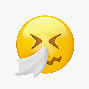 3D model Apple Sneezing Face