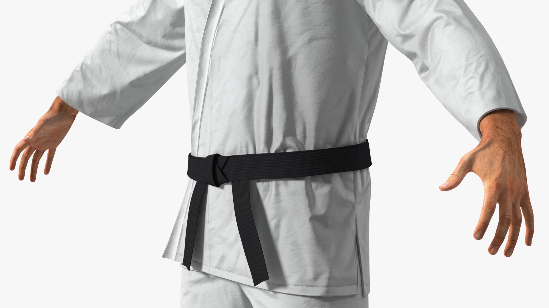 Karate Practitioner In Gi With Black Belt Rigged For Maya Model ...