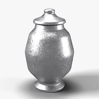 Cremation Urn with Lid - Pewter Funeral Horror Prop