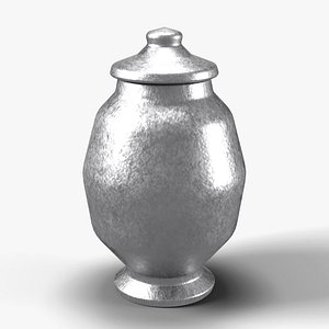 Cremation Urn with Lid - Pewter Funeral Horror Prop