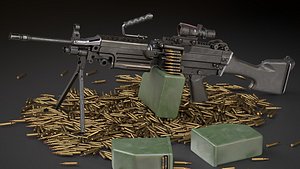 M249 AAA Game Ready PBR Low-poly 3D model