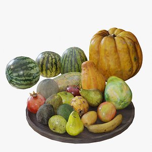 3D model Low Poly 3D Scanned Fruits