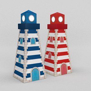 cardboard lighthouse 3D model