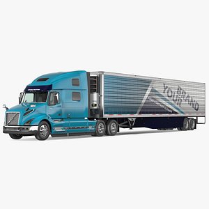 Volvo VNL 860 Truck with Reefer Trailer Your Brand 3D model