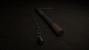 3D kusarigama blade weapon