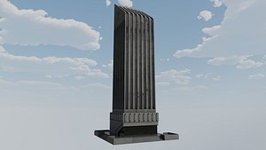 Semi Retro Stone Skyscraper 3D