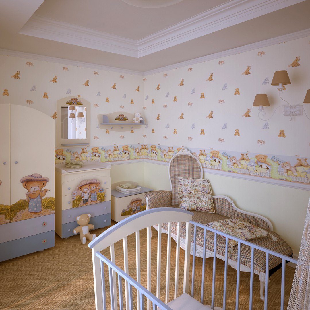 3d Nursery Interior Classic Model