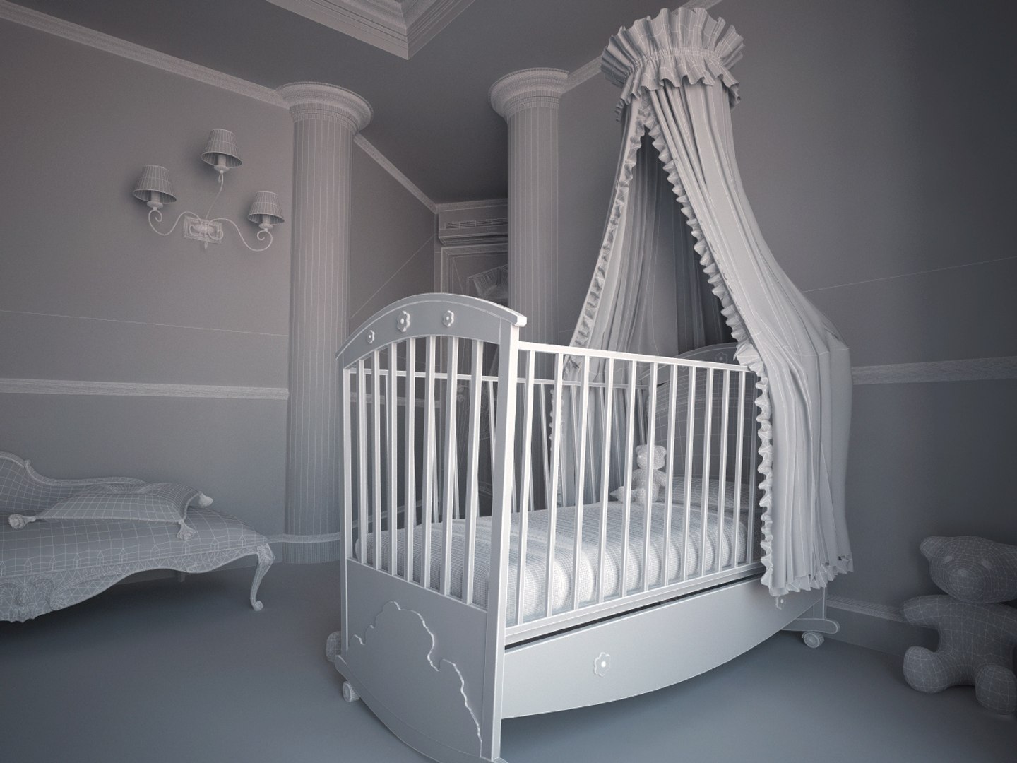 3d Nursery Interior Classic Model