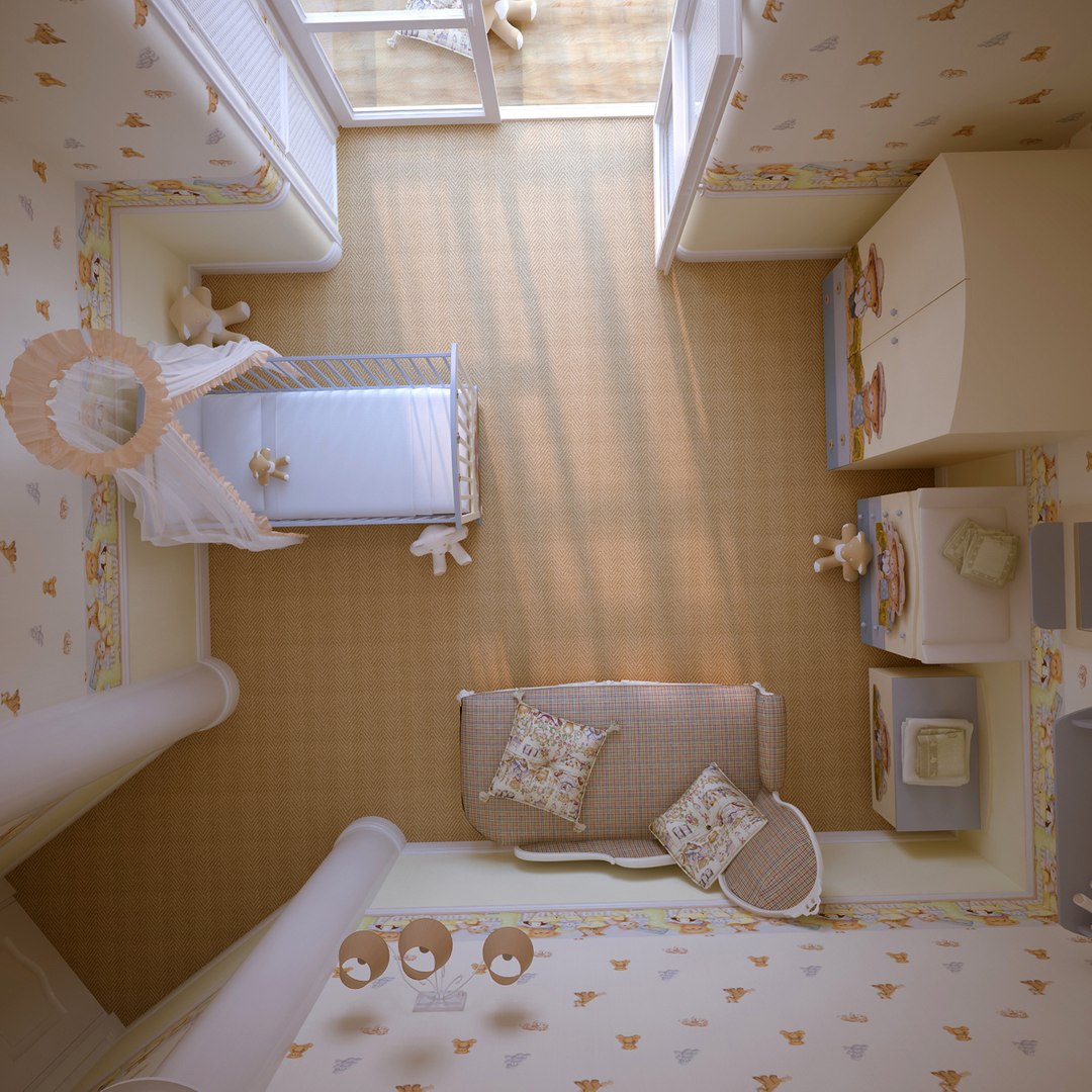 3d Nursery Interior Classic Model