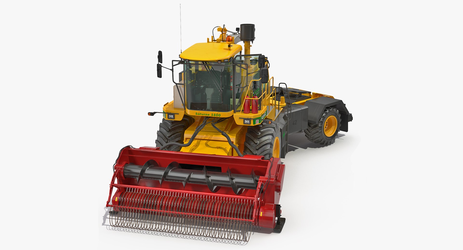 CMC Saturne 5800 Harvester Clean Rigged 3D Model 3D model preview