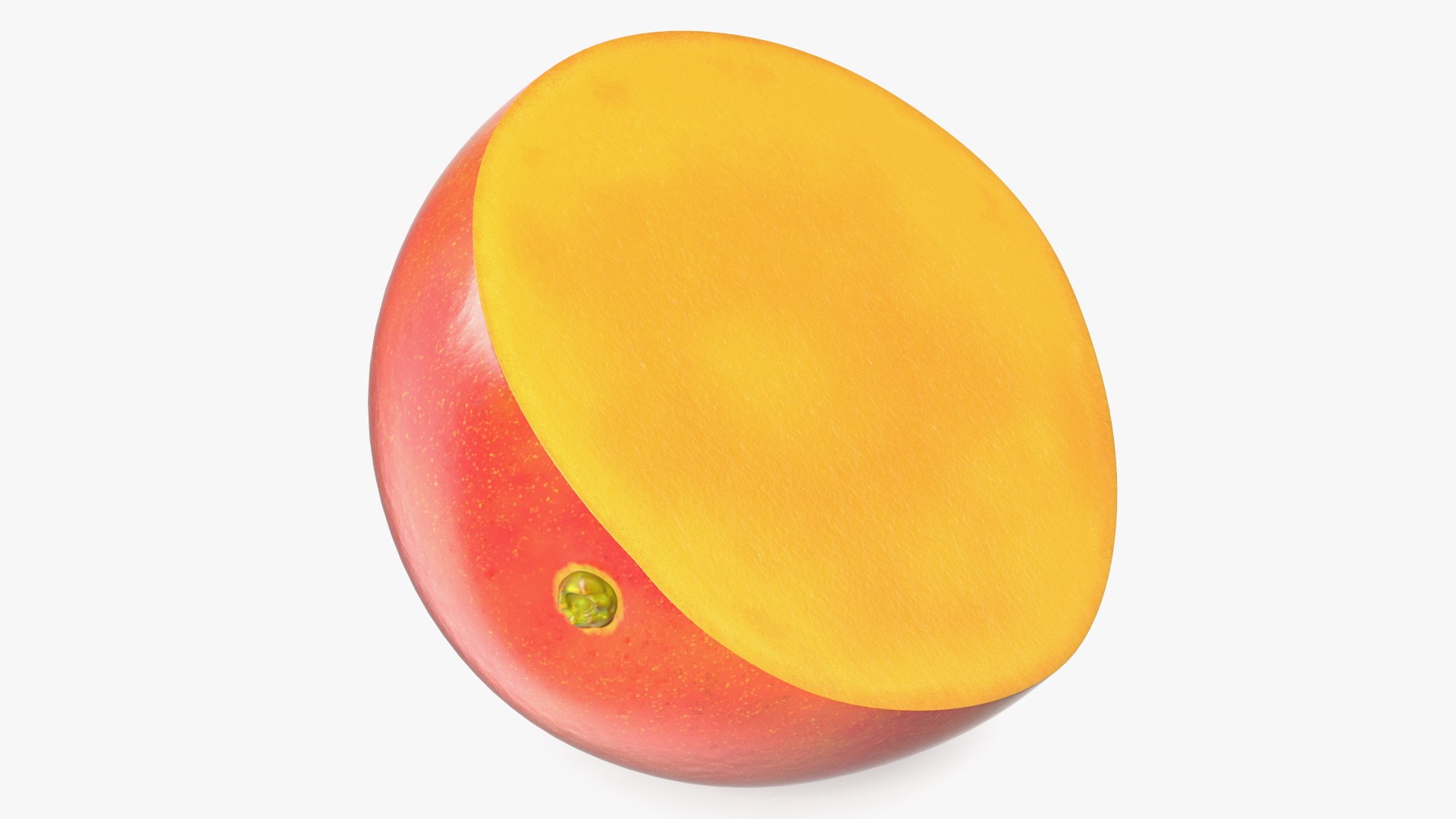 Mango Fruit Half Red 3D model preview