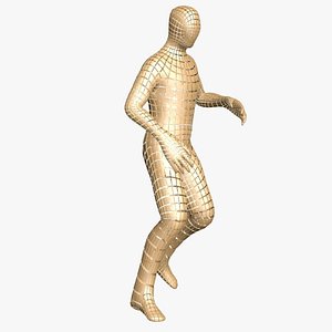 Golden Plated Man Dancing Polygonal Animated