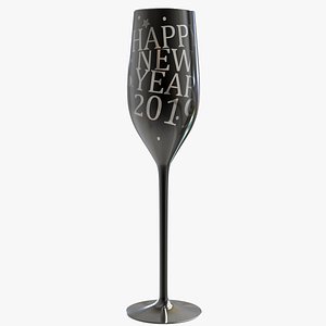 black champagne glass message 3D