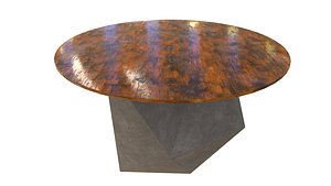 3D Modern Round Table 3D Model AR VR PBR