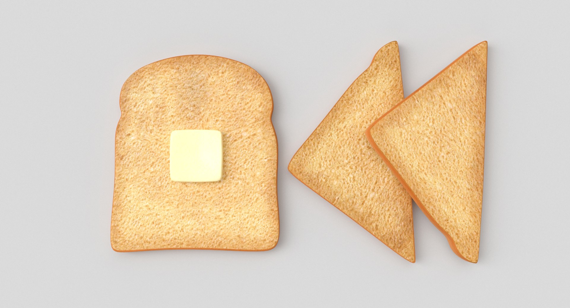 toast bread butter 3D model https://p.turbosquid.com/ts-thumb/b8/4uELUw/4UstI0pw/toastandbutter9/jpg/1526657690/1920x1080/fit_q87/0fc335e450f64c241c1e1a9833c2e96df0112dc7/toastandbutter9.jpg