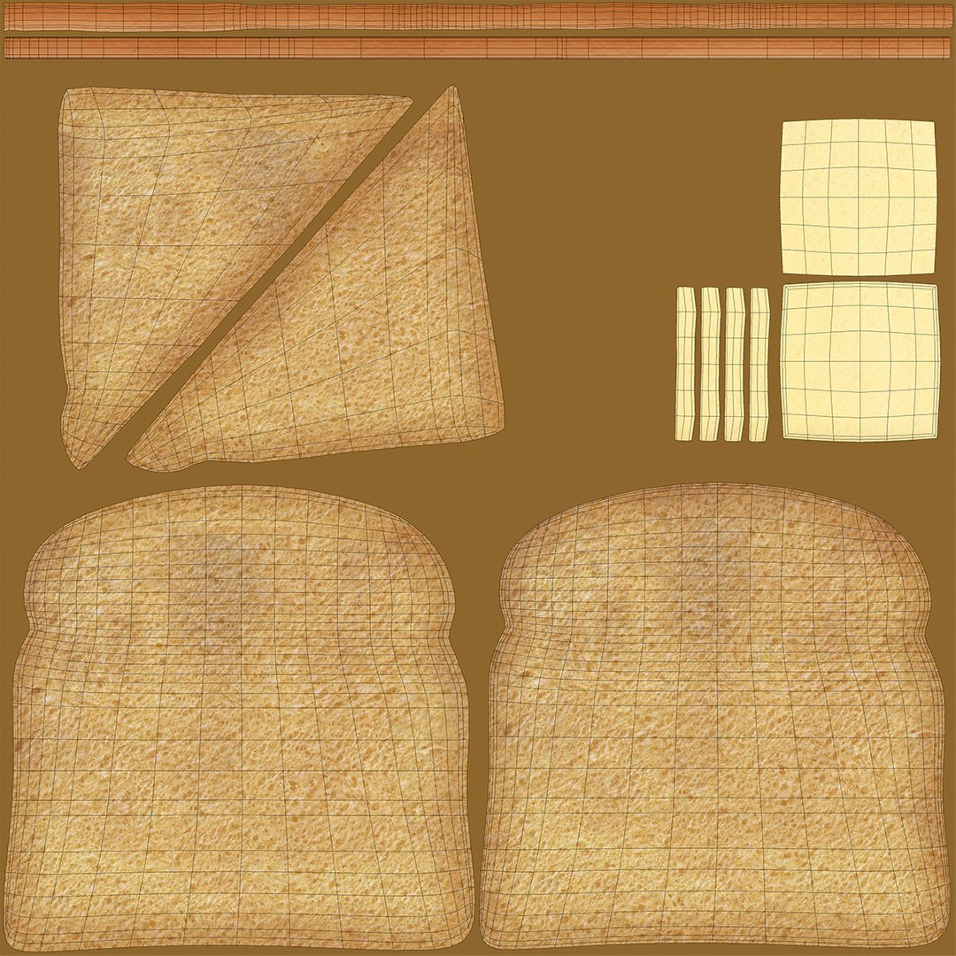 toast bread butter 3D model https://p.turbosquid.com/ts-thumb/b8/4uELUw/MgsHdGTB/toastandbutter14/jpg/1526659017/1920x1080/fit_q87/57250d95ec8d81fe6f580a1983b7a8451a87cbf3/toastandbutter14.jpg