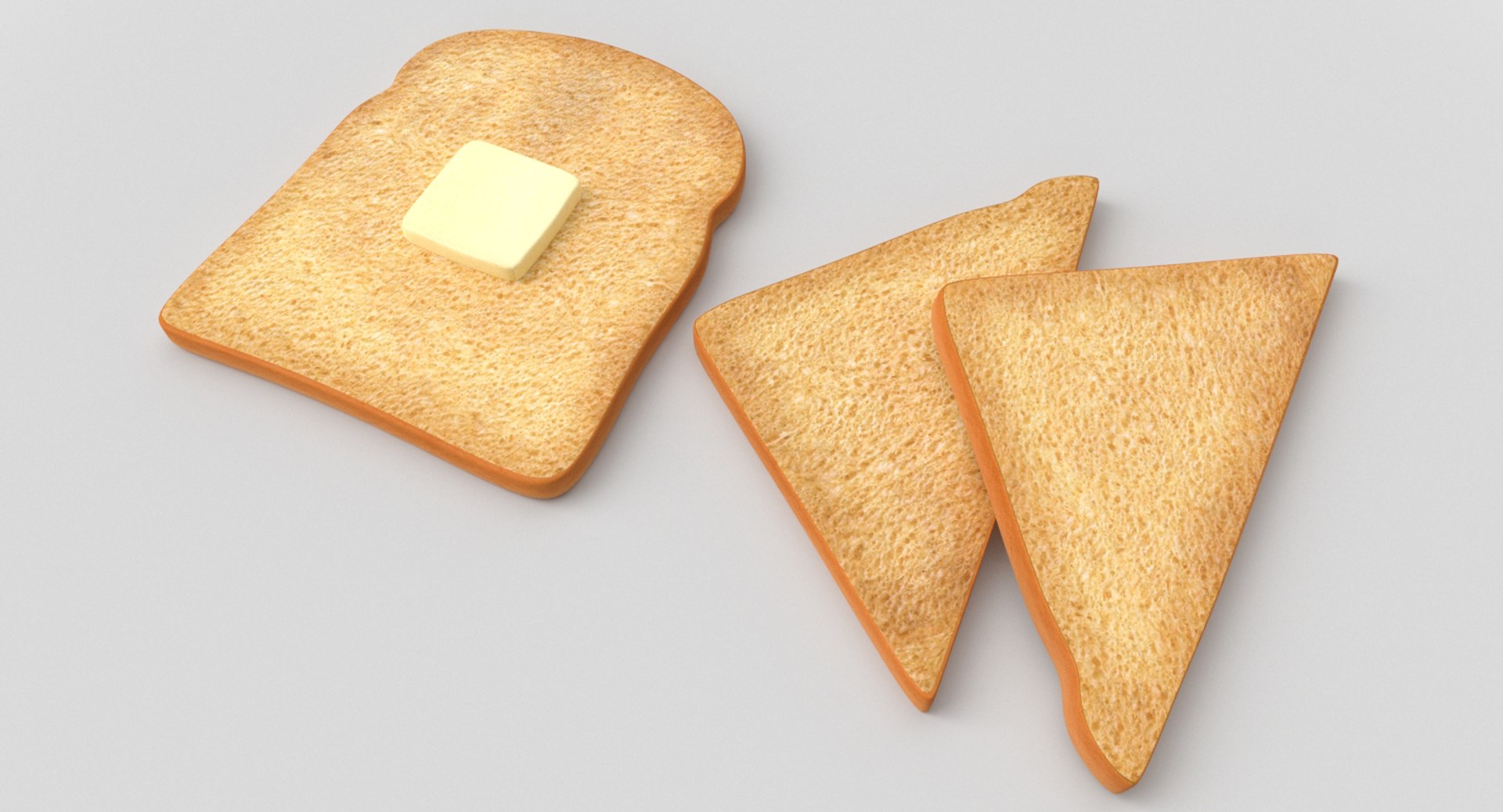 toast bread butter 3D model https://p.turbosquid.com/ts-thumb/b8/4uELUw/vfReAl4i/toastandbutter3/jpg/1526657690/1920x1080/fit_q87/7d182bf7cc9a09b7fb31001b9bcc17316c48782f/toastandbutter3.jpg