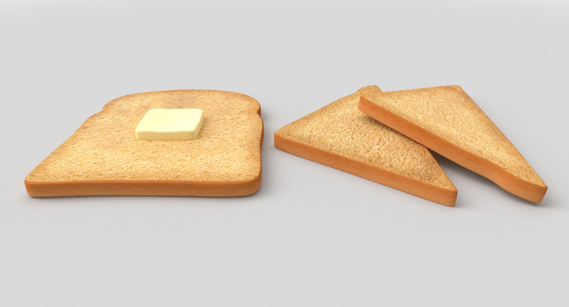 toast bread butter 3D model https://p.turbosquid.com/ts-thumb/b8/4uELUw/xJPbGFk6/toastandbutter5/jpg/1526657690/1920x1080/fit_q87/92aa85829ba568d7d37e133aa8e90f256d024fd0/toastandbutter5.jpg