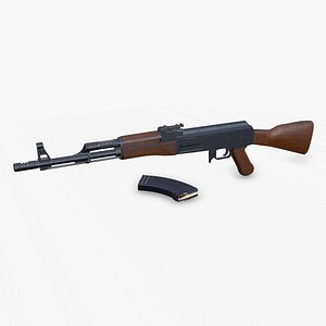 AK 47 Assault Rifle Low-poly PBR