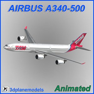 airbus a340-500 3d 3ds