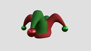 3D Jester Hat 06 Red Green - Character Fashion Design model