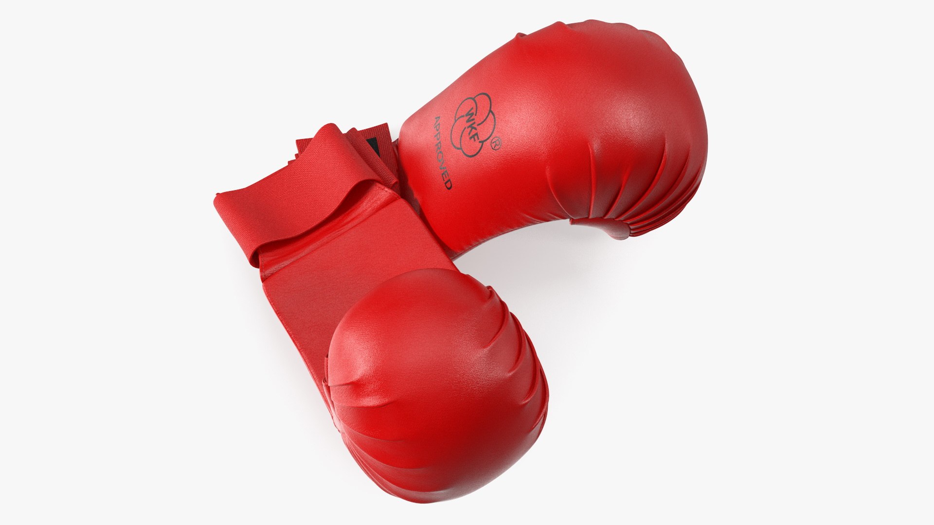 Karate Gloves Lying Red 3D model preview