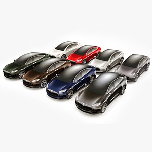 3D model Tesla Model X multi colours