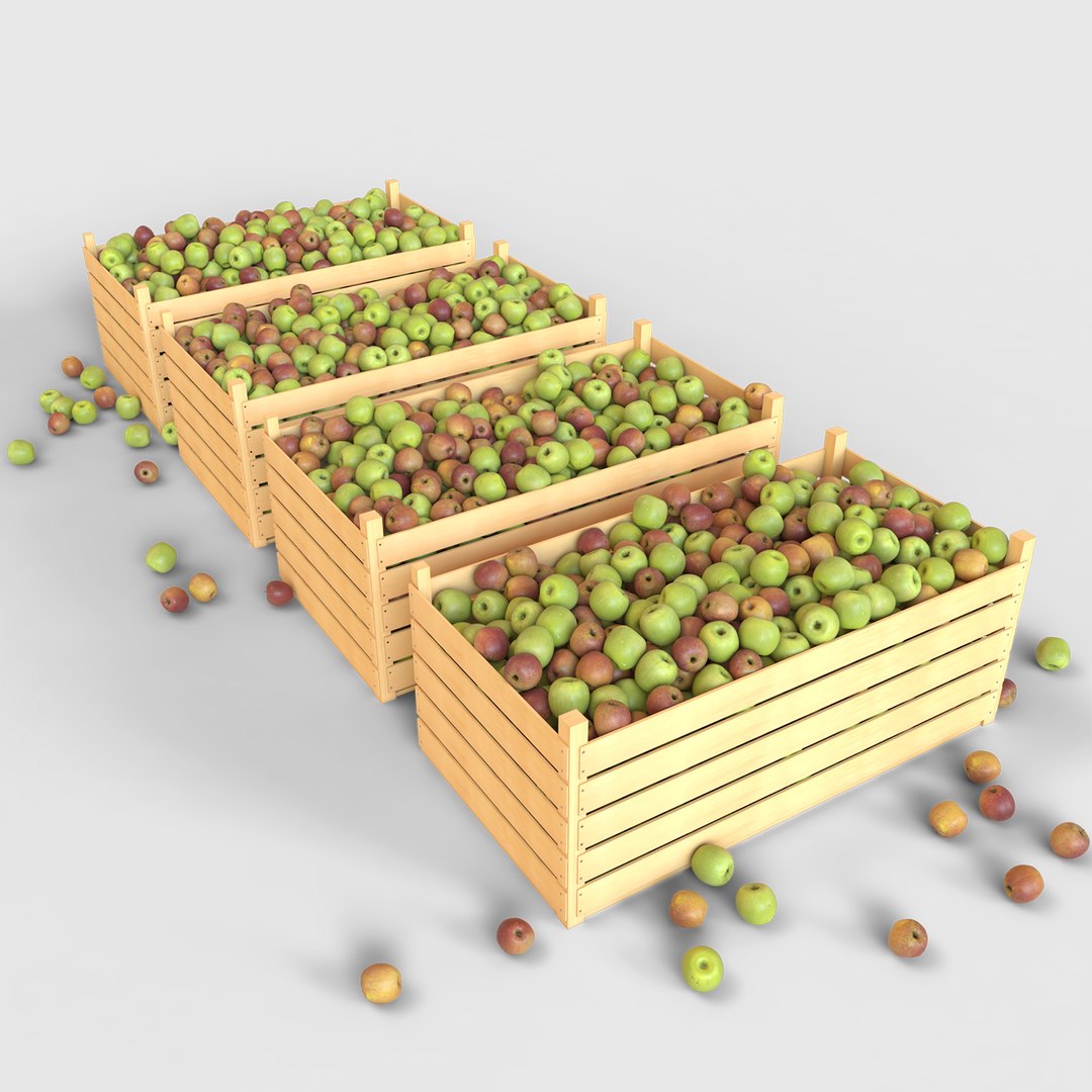 3D Apples Box Model - TurboSquid 1637722