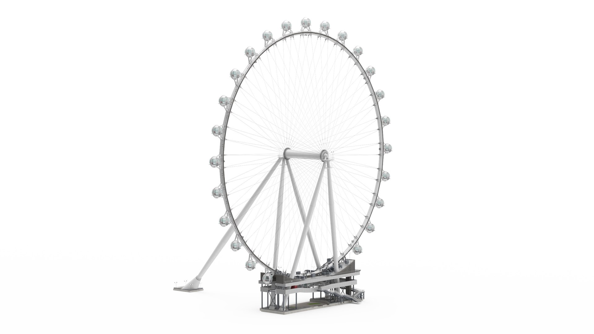 High Roller Ferris Wheel 3D model preview
